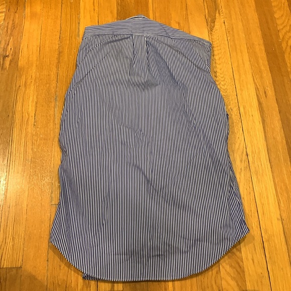 Ralph Lauren Cotton Blue/White Striped Slim Fit Long Sleeve Dress Shirt, Size M - Picture 2 of 6